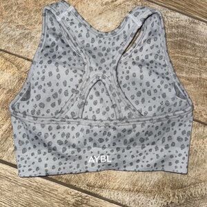 AYBL Grey Leopard Print Racerback Sports Bra